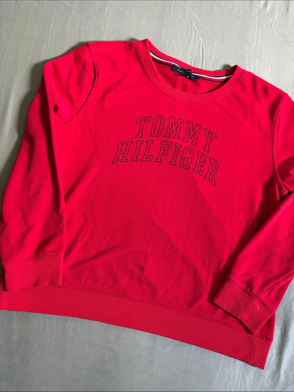 Tommy Hilfiger Red Crewneck Sweatshirt with Logo
